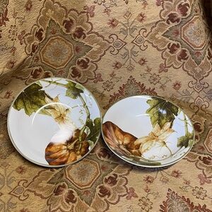 Williams Sonoma Botanical Pumpkin set of 2 - 9” bowls